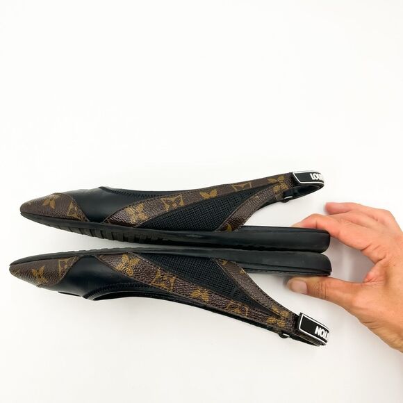 Louis Vuitton LV Monogram Archlight Slingback Ballerina Flats Pointed Toe 6.5 - Picture 9 of 12